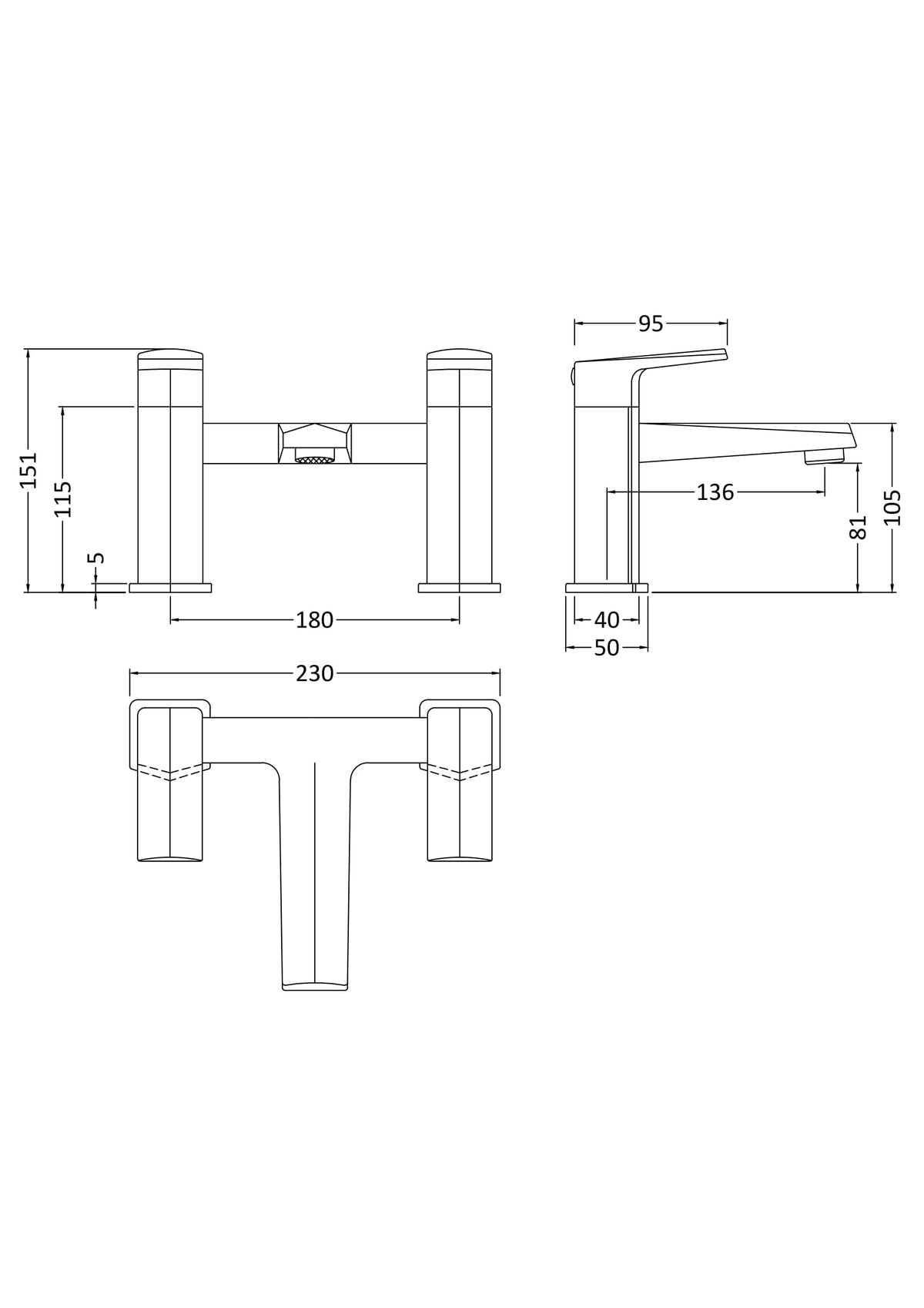 Nuie Hardy Bath Filler – Chrome, photo 3
