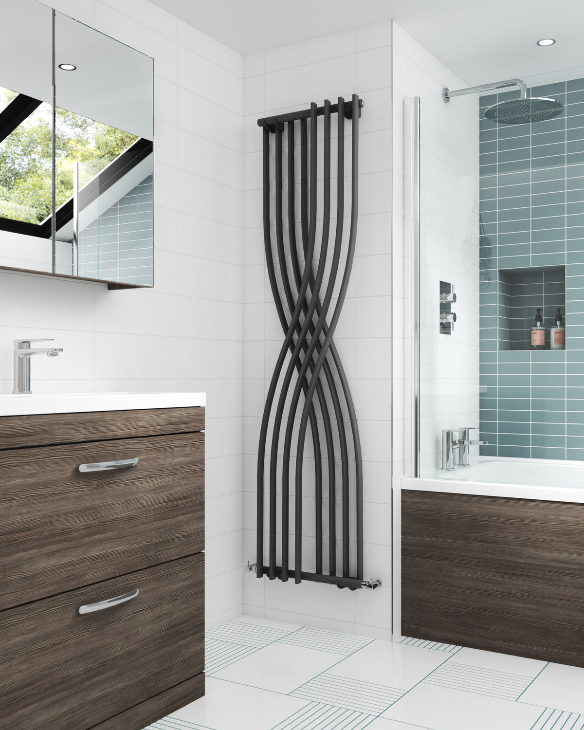 Nuie Xcite 1775 x 450mm Vertical Single Panel Radiator – Anthracite