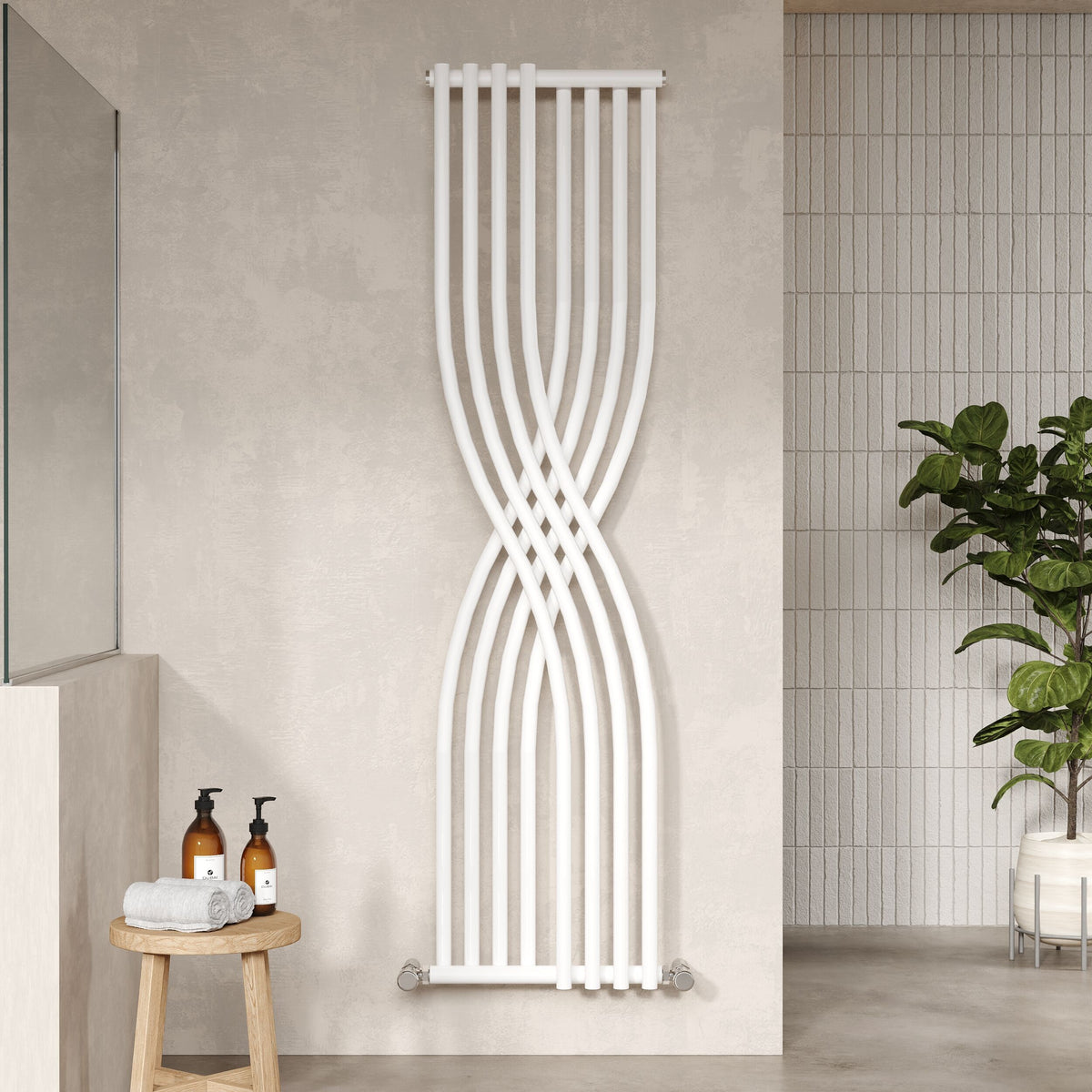 Nuie Xcite 1775 x 450mm Vertical Double Panel Radiator – High Gloss White