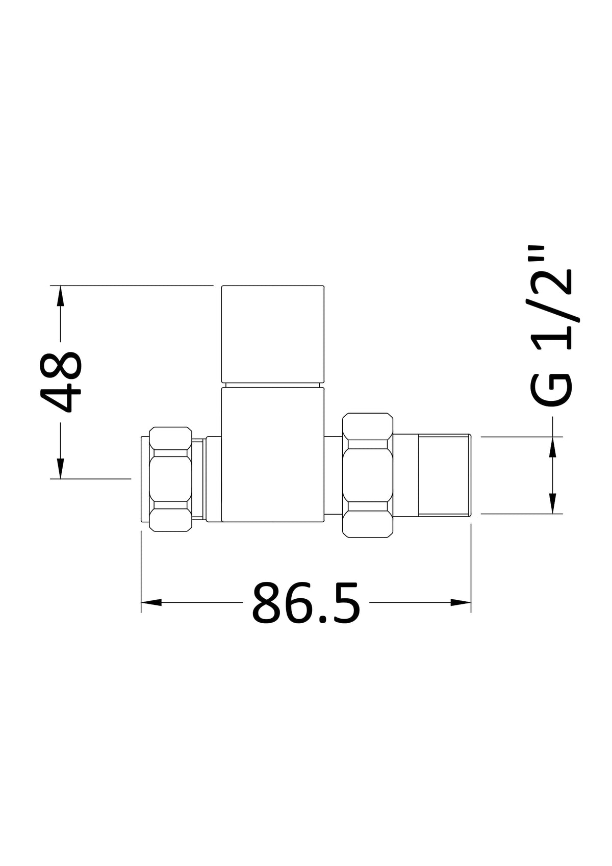 Nuie Straight Radiator Valve Pack (Pairs) – Chrome, photo 2