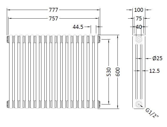 Nuie Colosseum Vertical Column Radiator, photo 4