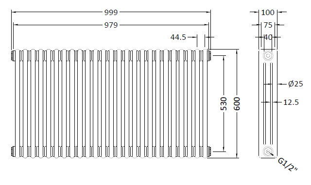 Nuie Colosseum Vertical Column Radiator, photo 6