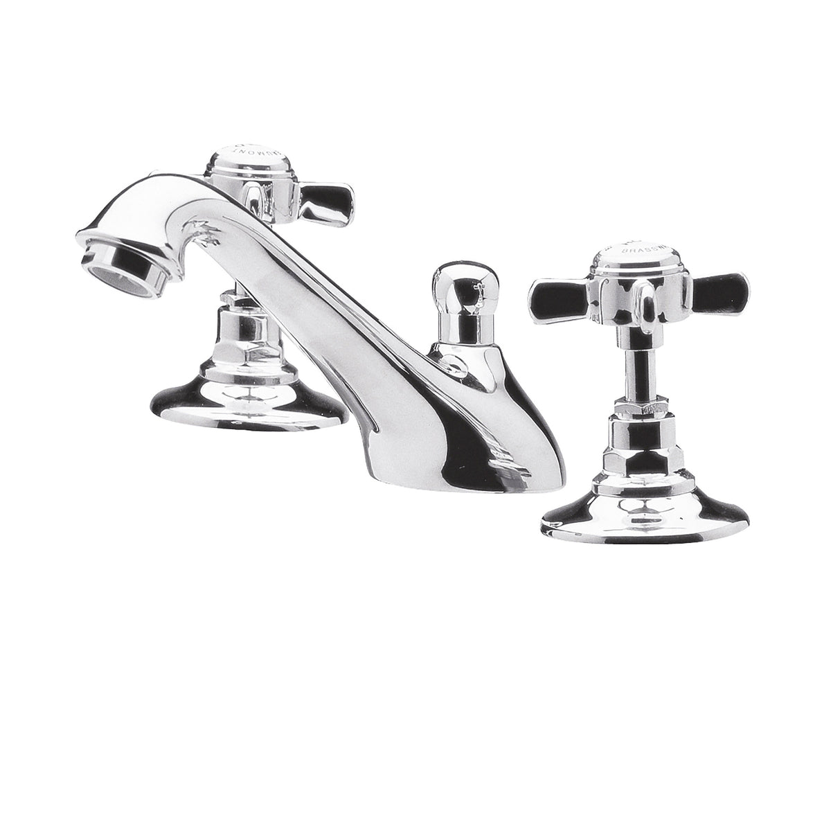 Nuie Beaumont 3 Tap Hole Basin Mixer With Pop Up Waste – Chrome