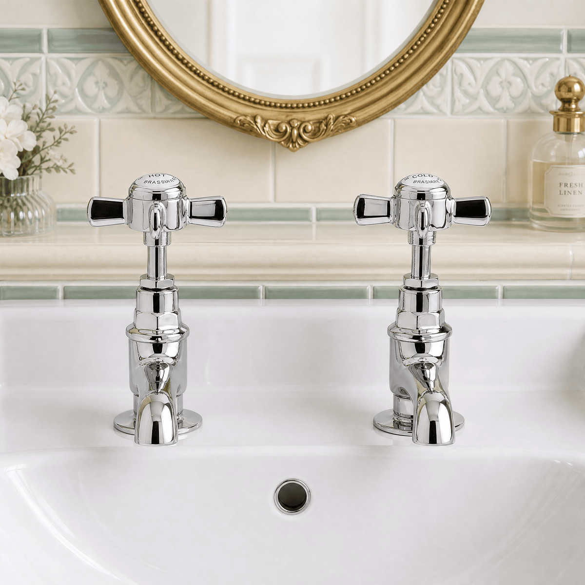 Nuie Beaumont Basin Taps – Chrome or Brushed Brass