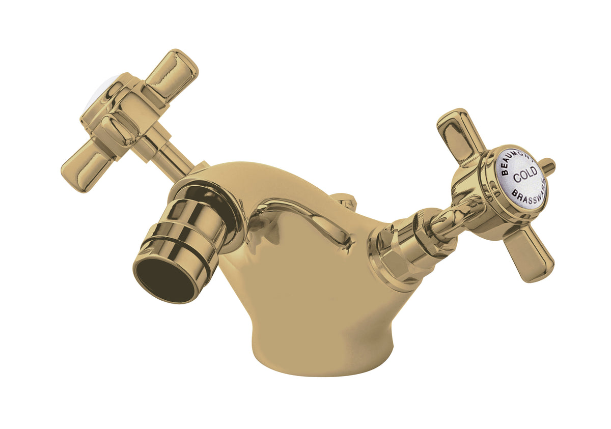 Nuie Beaumont Bidet Mixer and Pop Up Waste – Chrome or Brushed Brass, photo 2
