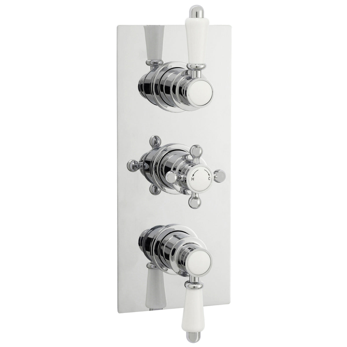 Nuie Victorian Triple Thermostatic Shower Valve – 280mm High – Chrome, photo 2