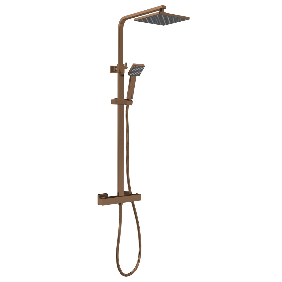 Nuie Dual Thermostatic Bar Shower Valve – Brushed Bronze
