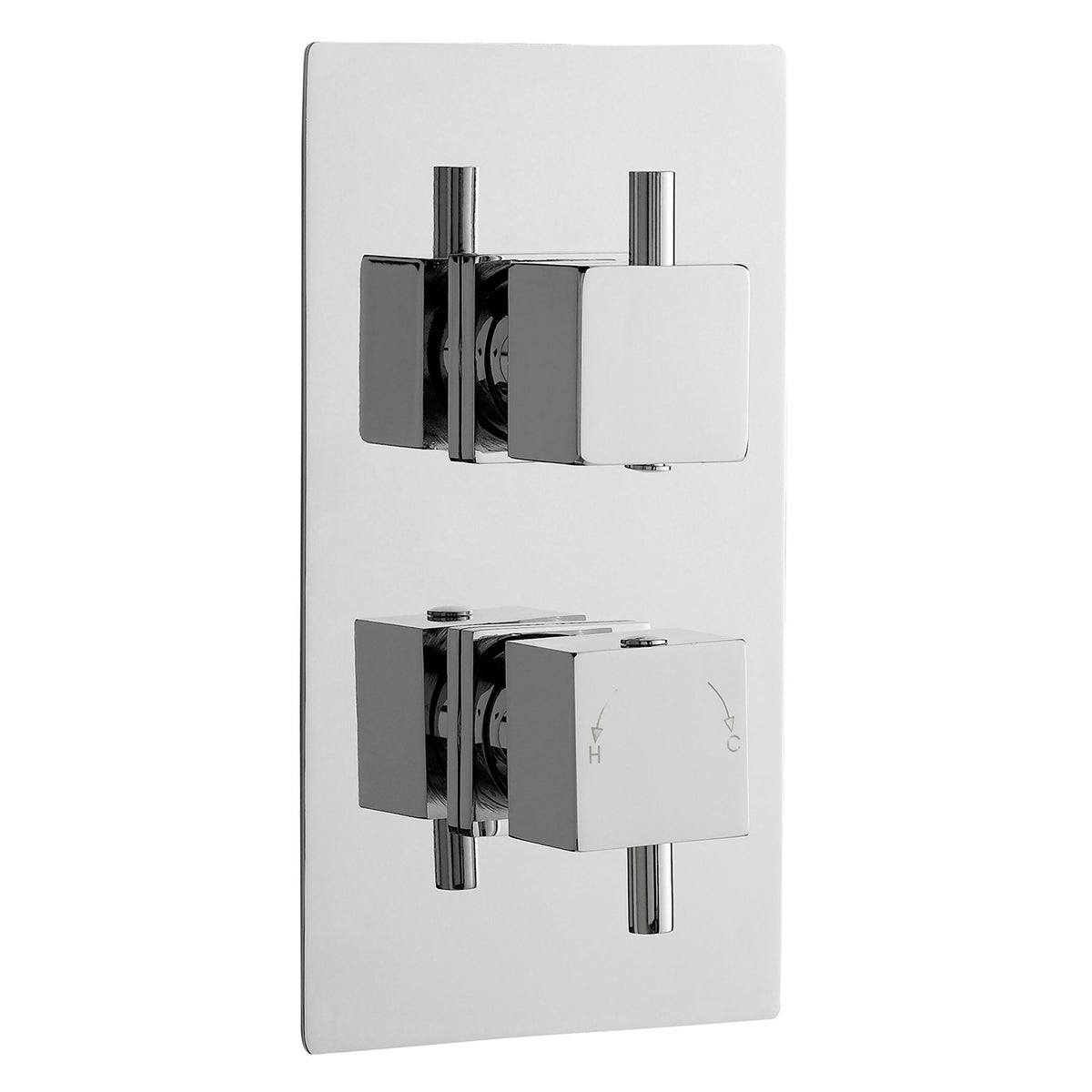 Nuie Square Twin Thermostatic Shower Valve – Chrome, photo 2