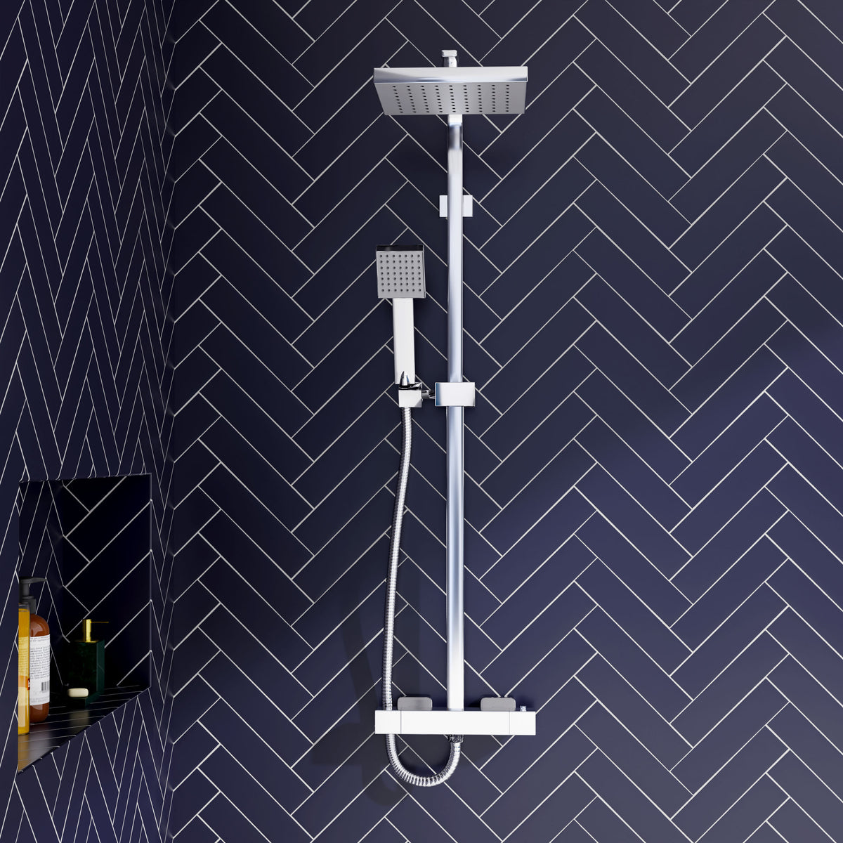 Nuie Thermostatic Bar Dual Shower Valve – Chrome