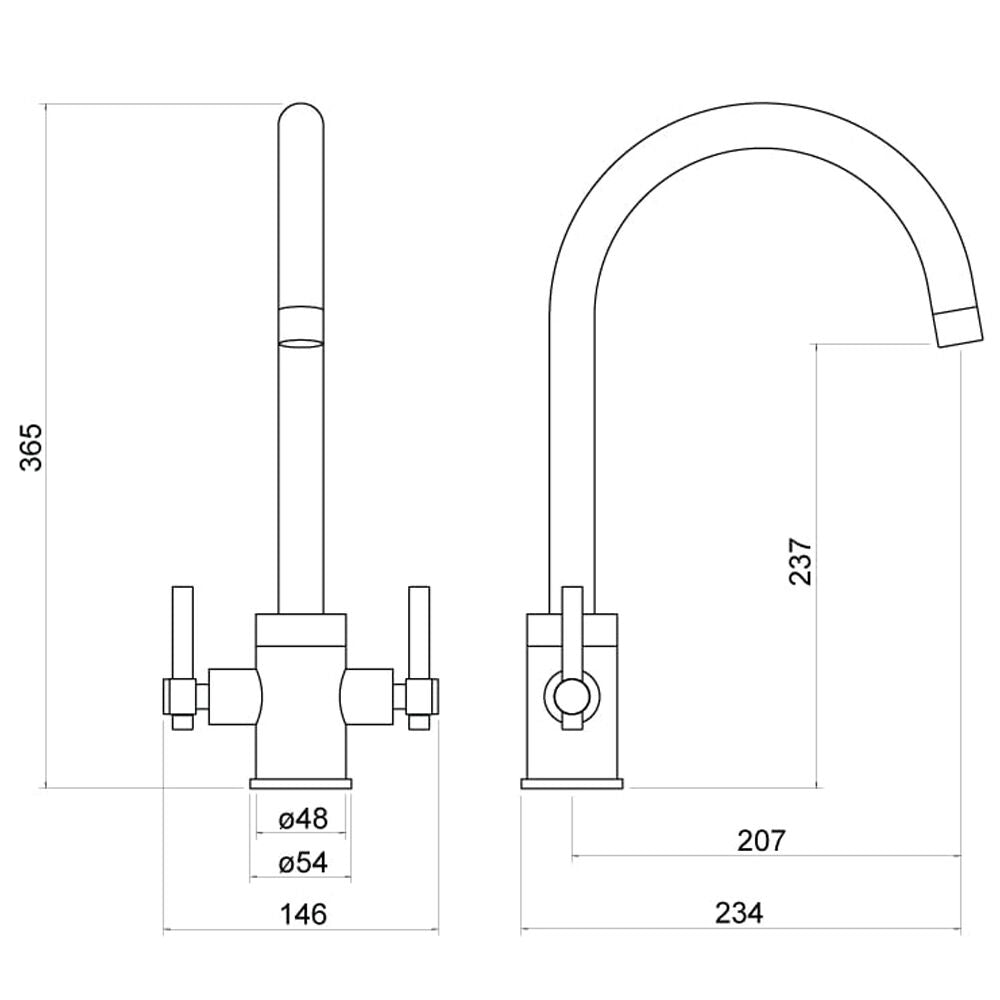 Nuie Charnel Two Handle Sink Mixer Tap – Chrome, photo 2