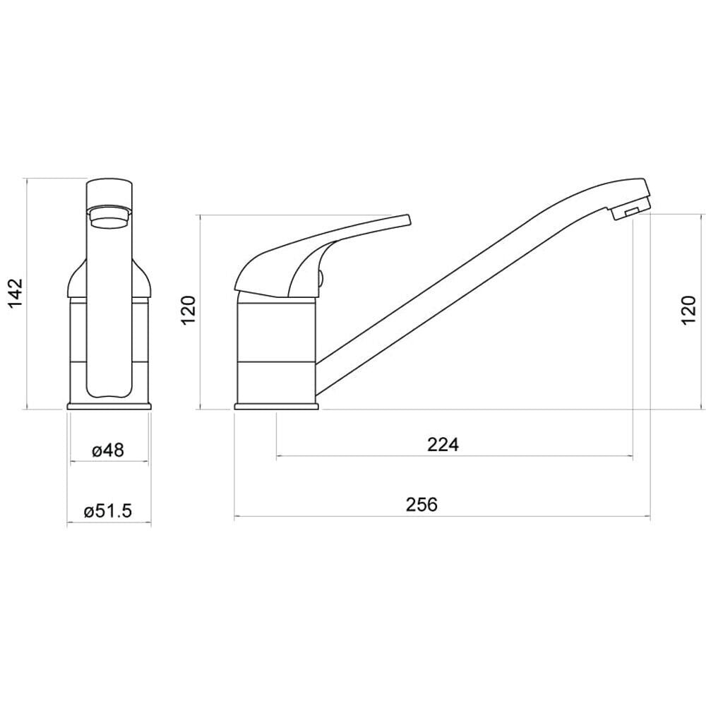 Nuie Jorim Single Lever Kitchen Tap Kitchen Mixer – Chrome, photo 2