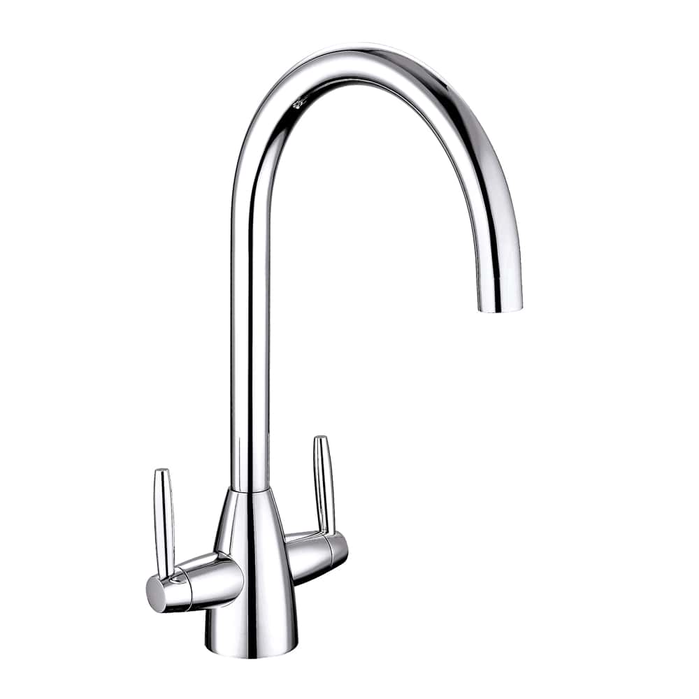 Nuie Two Handle Kitchen Mixer Tap – Brushed Gold, Chrome, Black or Brushed Nickel, photo 2