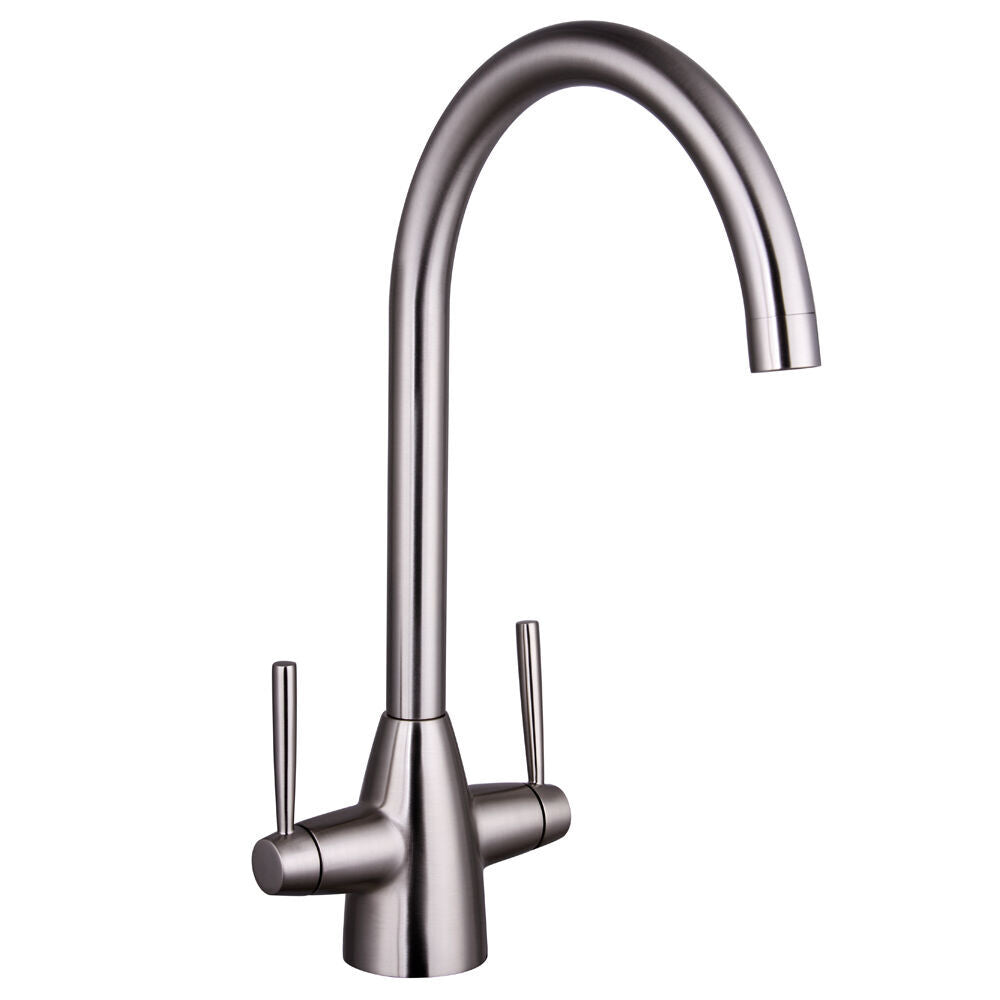 Nuie Two Handle Kitchen Mixer Tap – Brushed Gold, Chrome, Black or Brushed Nickel, photo 4