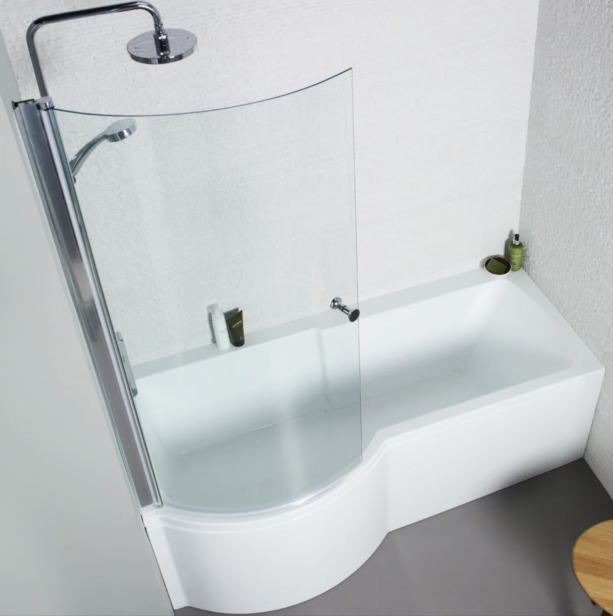 Kartell K-VIT Koncept P Shaped Shower Bath Screen 6mm (KONCS)