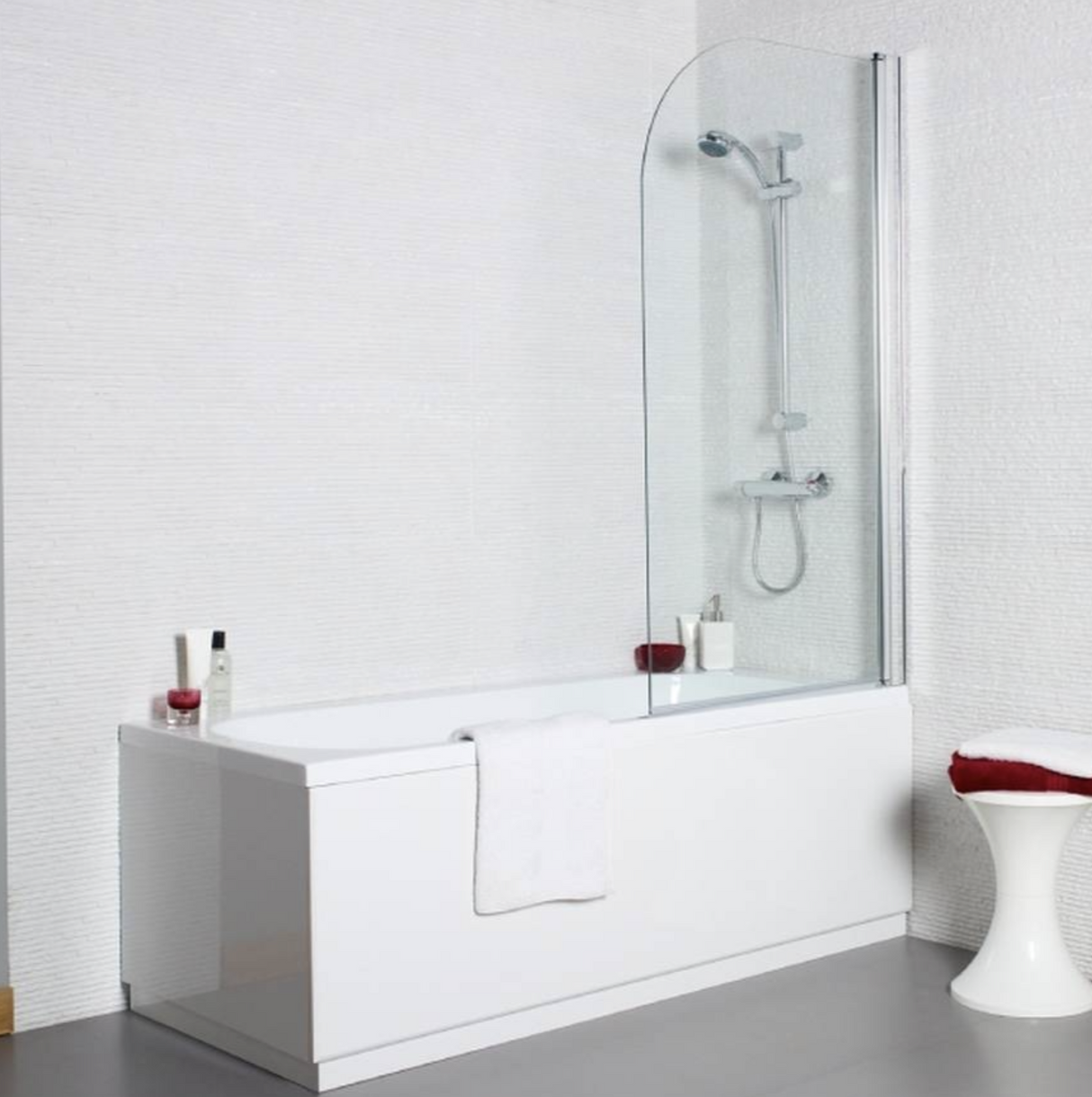 Kartell K-VIT Koncept Straight Bath Screen with Radius Edge 1400x780mm (KONSS)