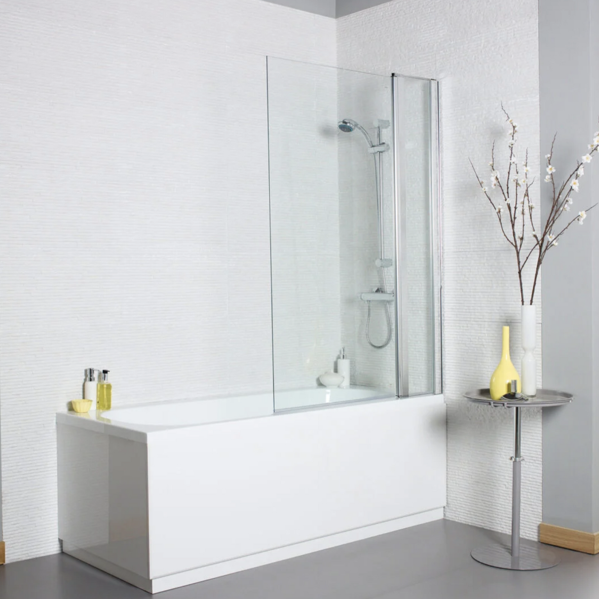 Kartell K-VIT Koncept 1400x1000mm Straight Square Bath Screen with Extension Panel 6mm (KONSSS1)