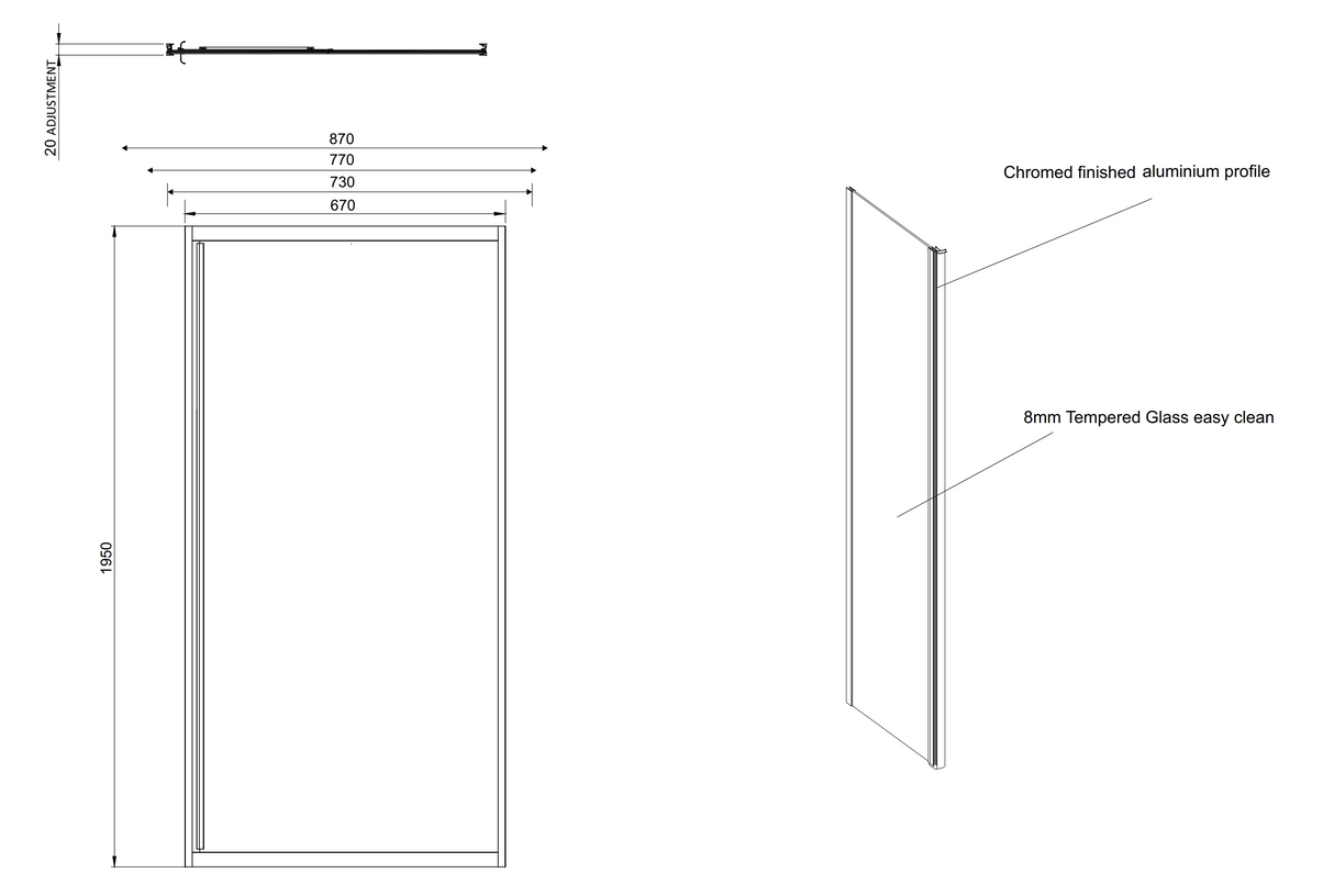 Kartell K-VIT KV8 760mm Side Panel (EIGHT760SP)