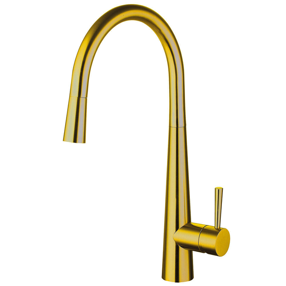 Nuie Ziro Pull Out Single Lever Sink Mixer – Brushed Gold, Chrome, Black or Brushed Nickel