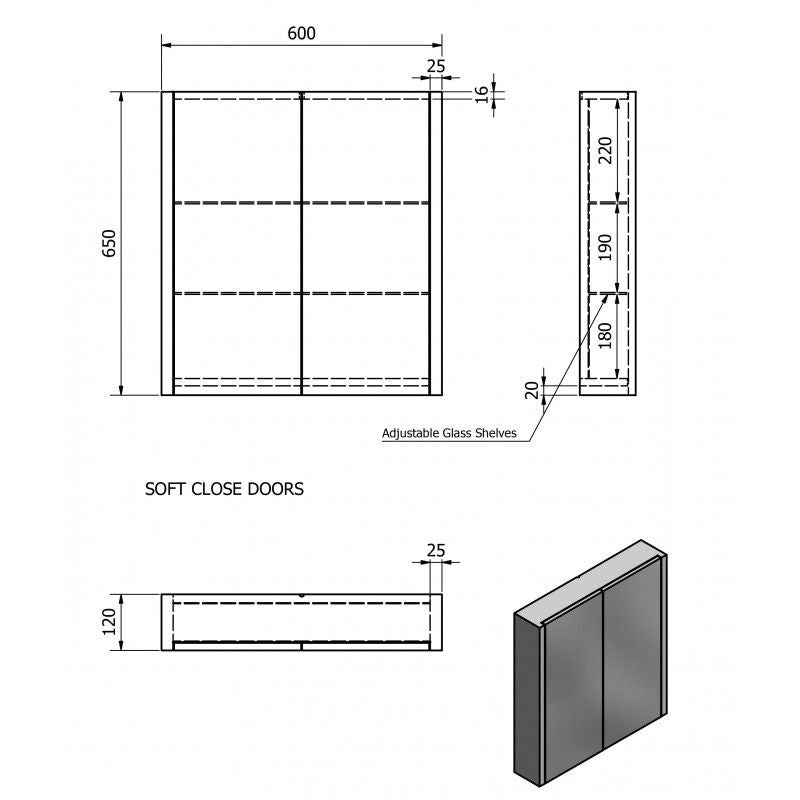 Kartell K-VIT Purity 600mm Mirror Cabinet - White Gloss (FUR110PU)