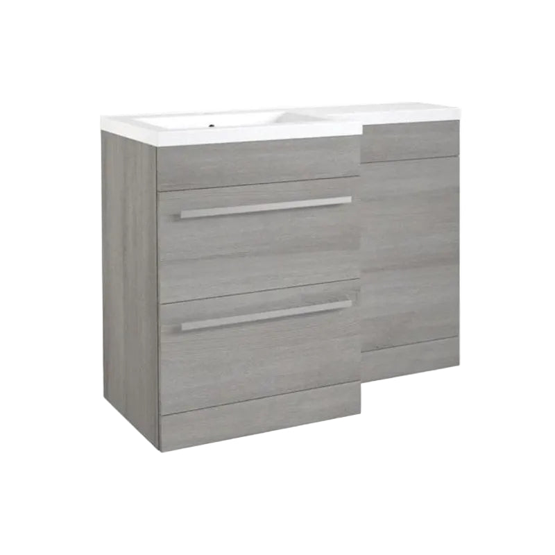 Kartell K-VIT Matrix 2 Drawer L-Shaped Furniture Pack 1100mm, Left Hand - Silver Oak