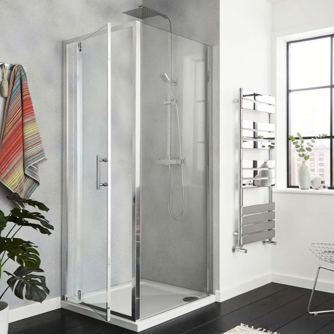 Kartell K-VIT KV6 6mm frameless shower side panel in chrome
