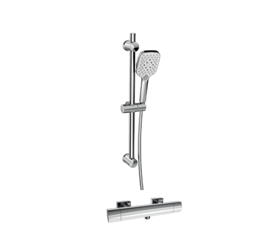 Kartell K-VIT Kolt Option 2 Thermostatic Bar Shower with Adjustable Slide Rail Kit- Chrome (SHO301KCP-SHO302KCP))