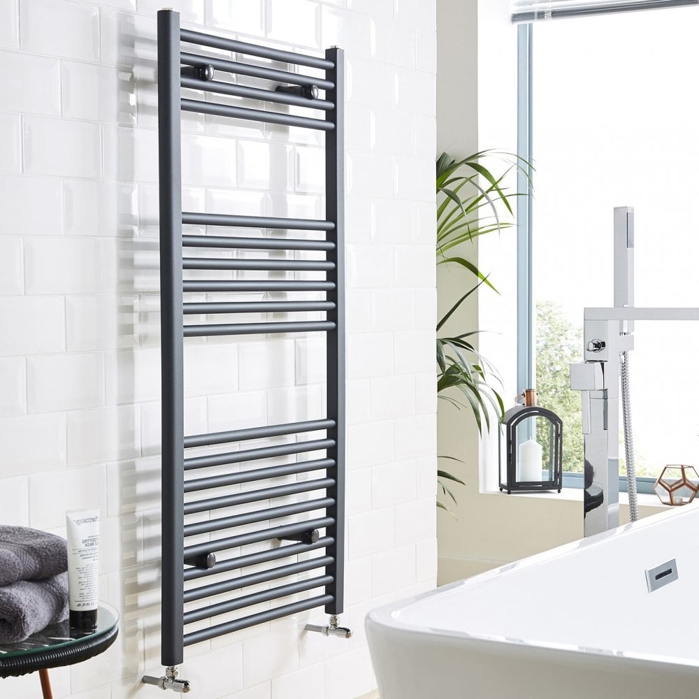 Kartell K-VIT Straight Textured Grey Heated Towel Rail