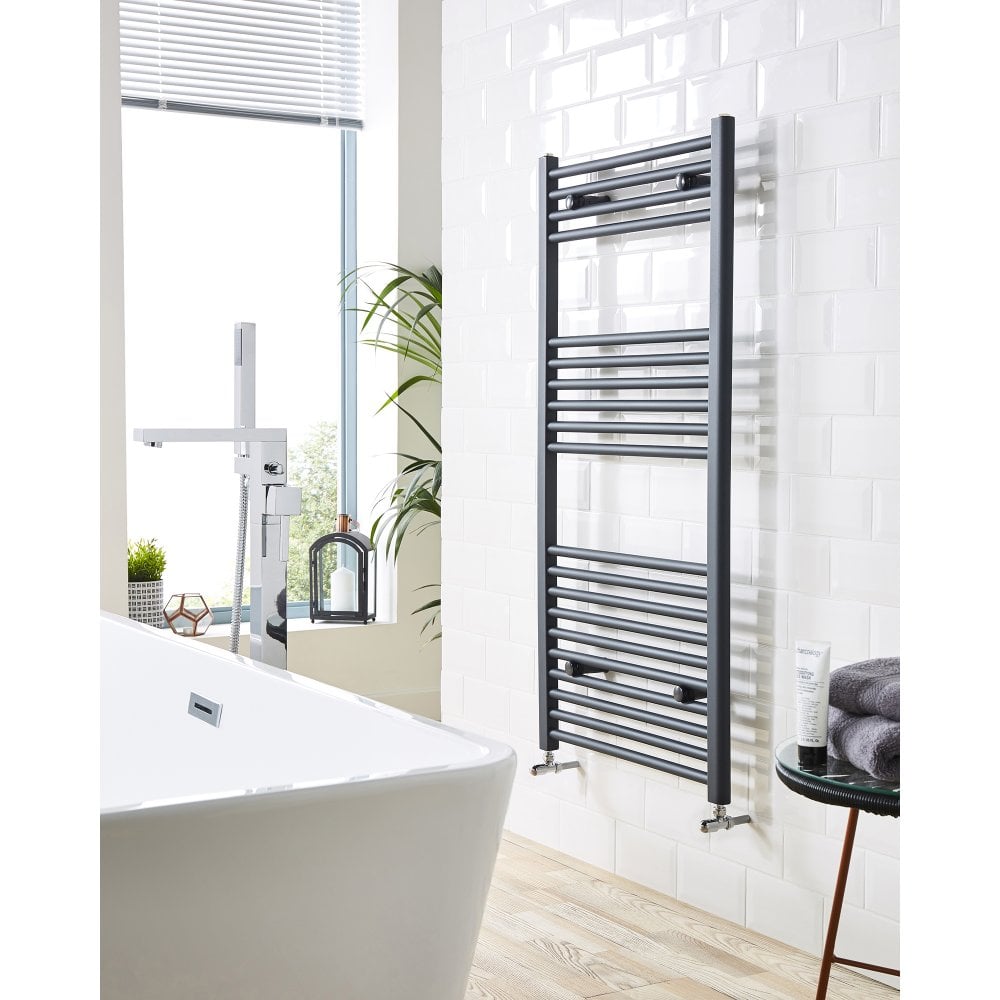 Kartell K-VIT Straight Textured Grey Heated Towel Rail
