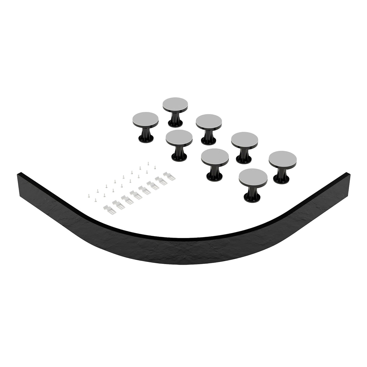 Nuie 1000mm Pearlstone Offset Leg Set With Plinth, Clips & Screws – Grey Slate