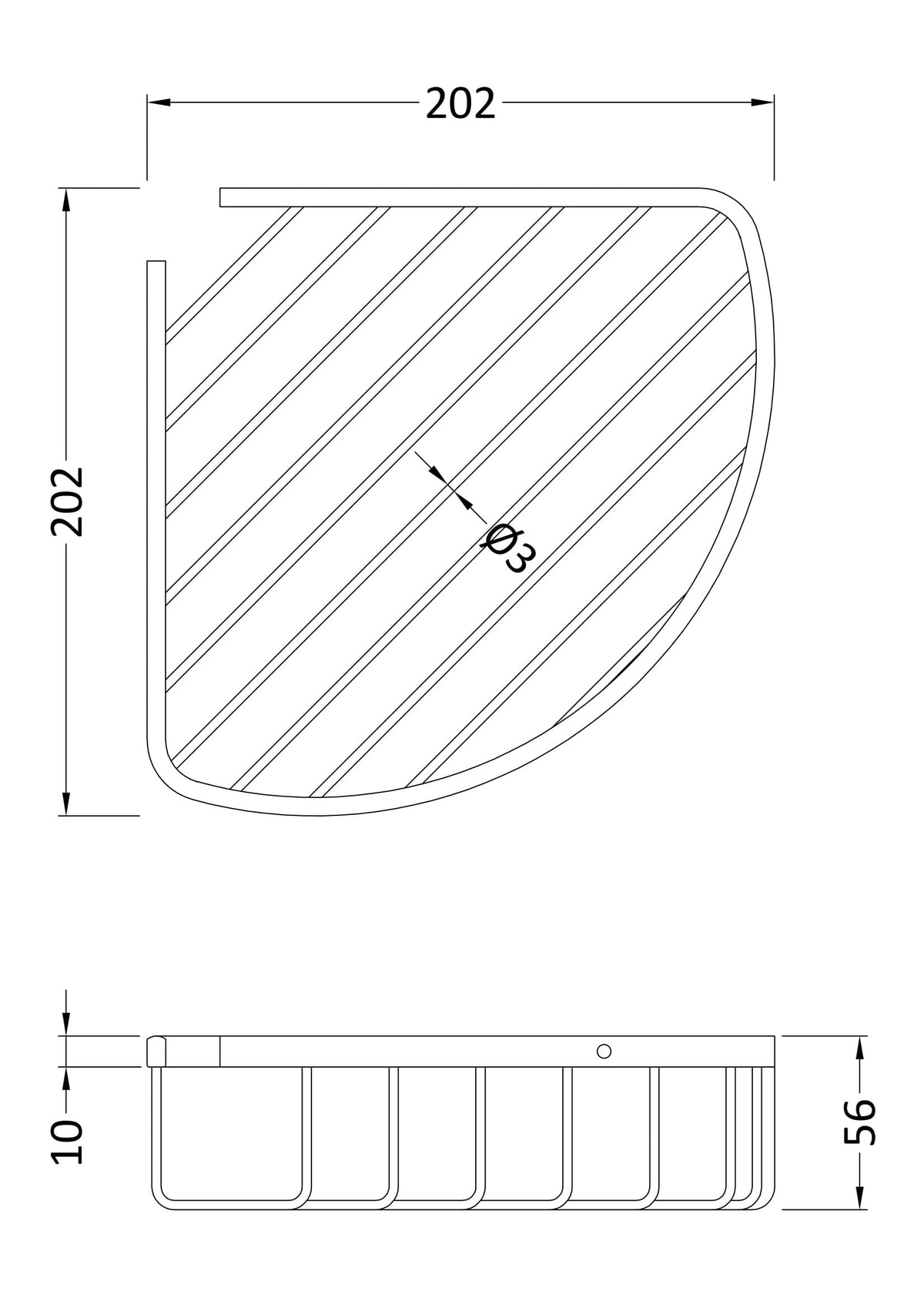 Nuie Deep Corner Basket – Chrome, photo 2