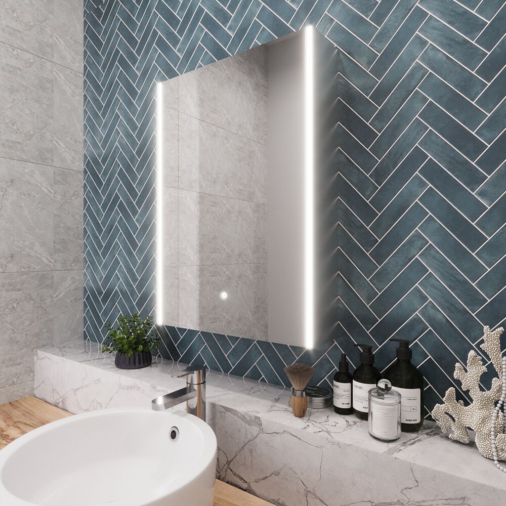 Nuie Pavo 500 x 700mm Mirror Cabinet – Silver, photo 4