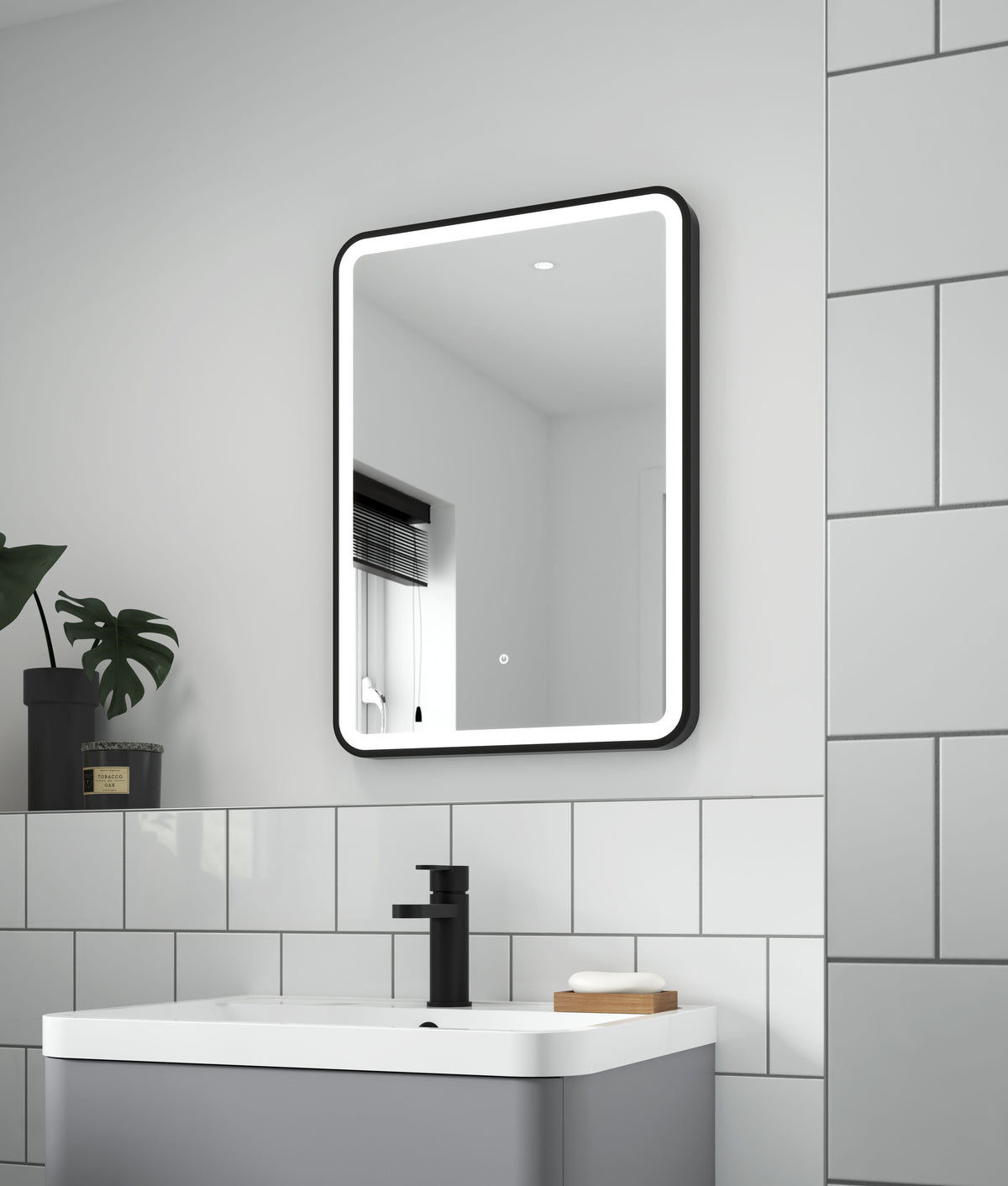 Nuie Hydrus 500 x 700mm Framed Mirror – Matt Black, Brushed Brass or Silver