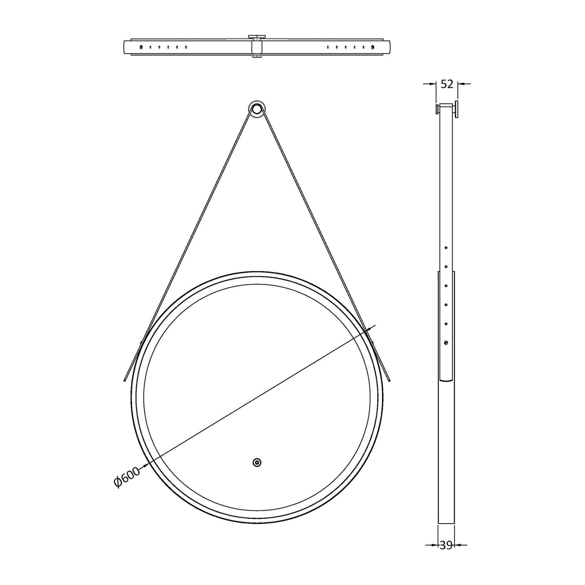 Nuie Salana Round Touch Sensor Illuminated Mirror – 600 x 600mm & 800 x 800mm, photo 5