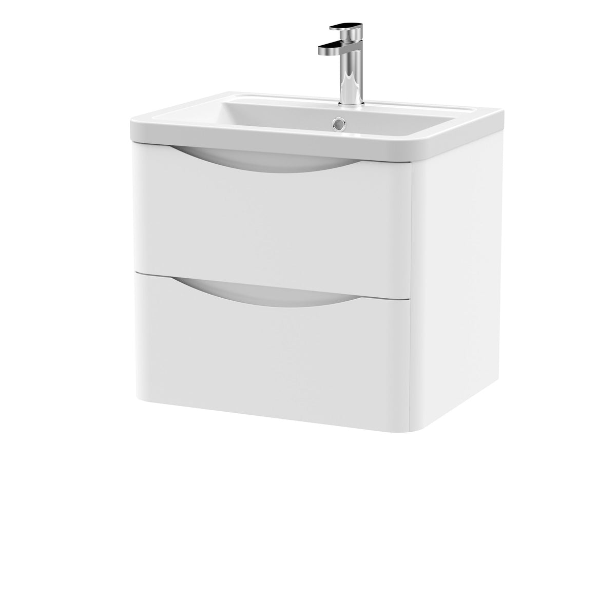 Nuie Lunar 2 Drawer Wall Hung Vanity Unit With Basin – 600mm & 800mm, photo 7