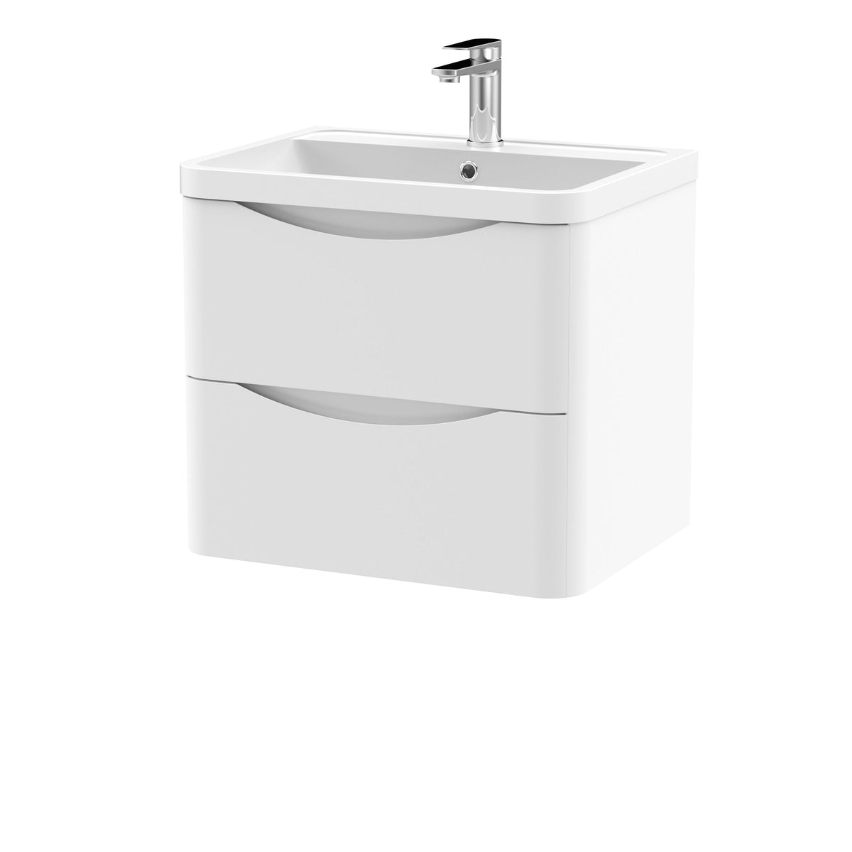 Nuie Lunar 2 Drawer Wall Hung Vanity Unit With Basin – 600mm & 800mm, photo 8