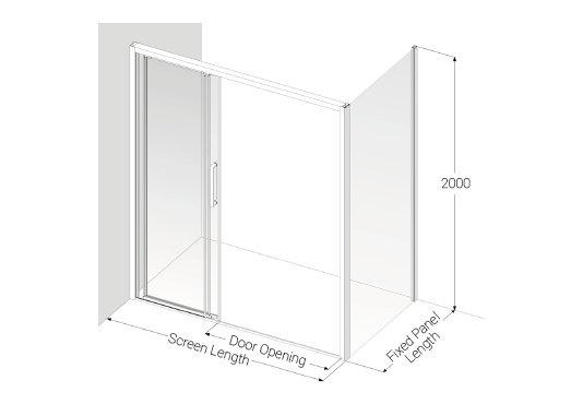 AKW Larenco 3 Panel Sliding Shower Screen, photo 4