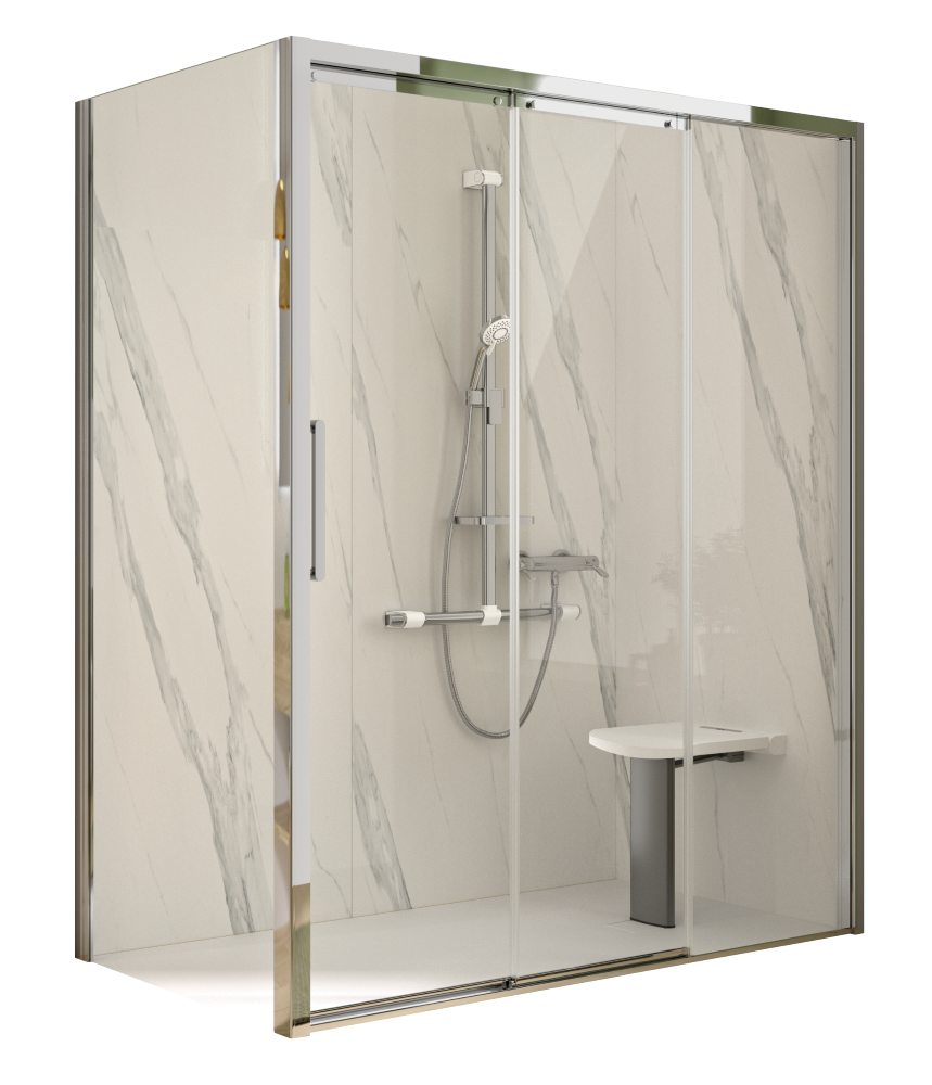AKW Larenco 3 Panel Sliding Shower Screen, photo 2
