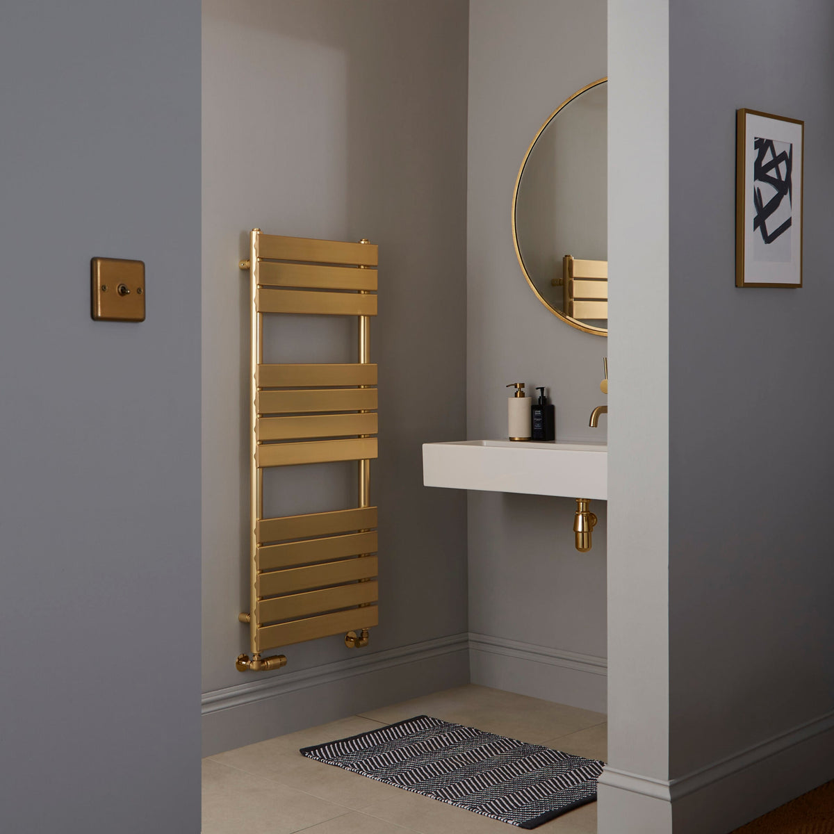 Kartell K-VIT Malibu towel rail in brushed brass