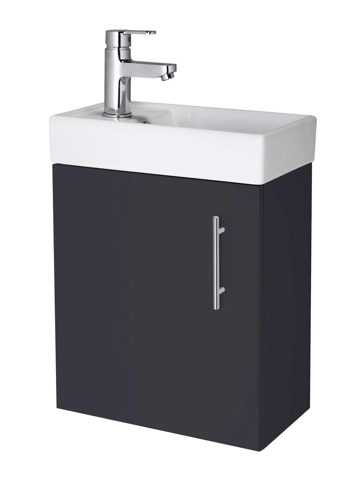 Nuie Vault 400mm 1 Door Wall Hung Compact Vanity Unit With Basin, photo 5