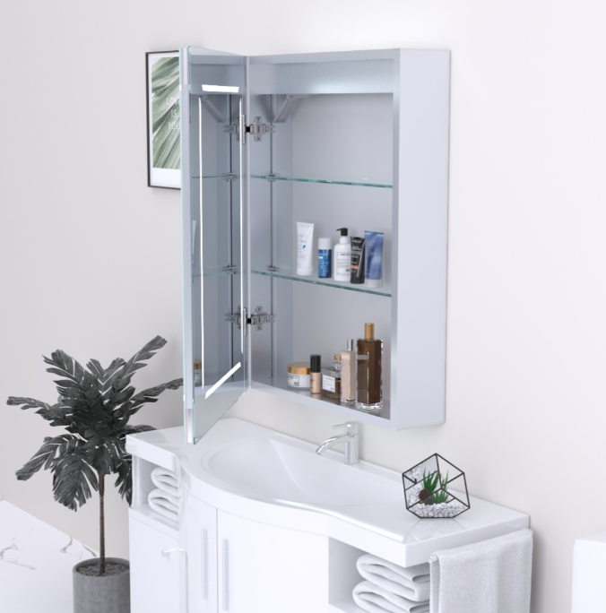 Kartell K-VIT Link 700 x 500mm LED Mirror Cabinet- Chrome (MIR105)