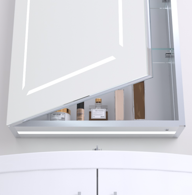 Kartell K-VIT Link 700 x 500mm LED Mirror Cabinet- Chrome (MIR105)