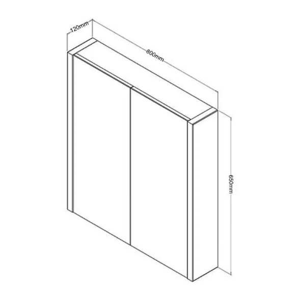 Kartell K-VIT Purity 800mm Mirror Cabinet - Storm Grey Gloss (FUR098PU)