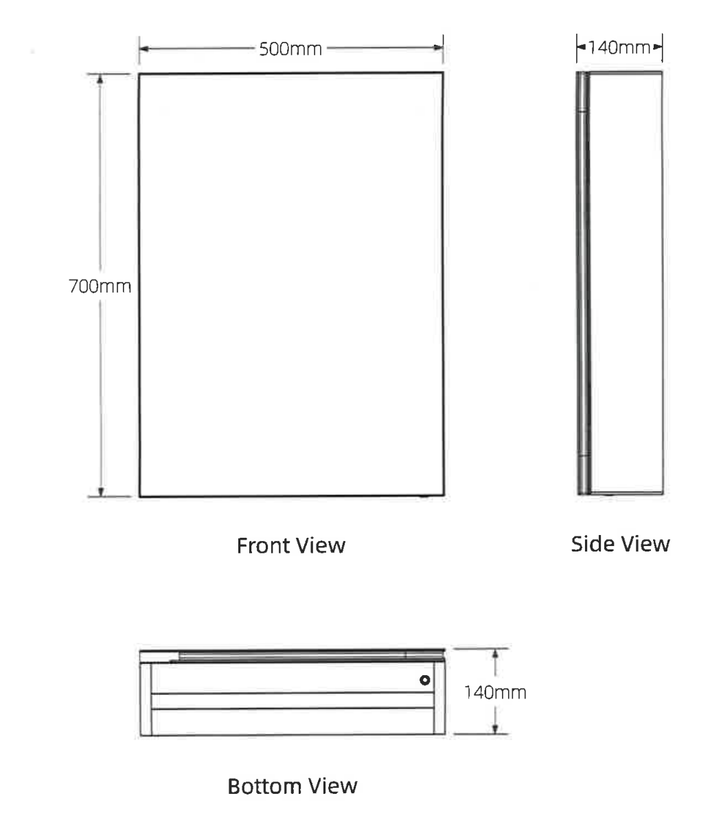 Kartell K-VIT Spectrum 700 x 500mm LED Mirror Cabinet (MIR102)