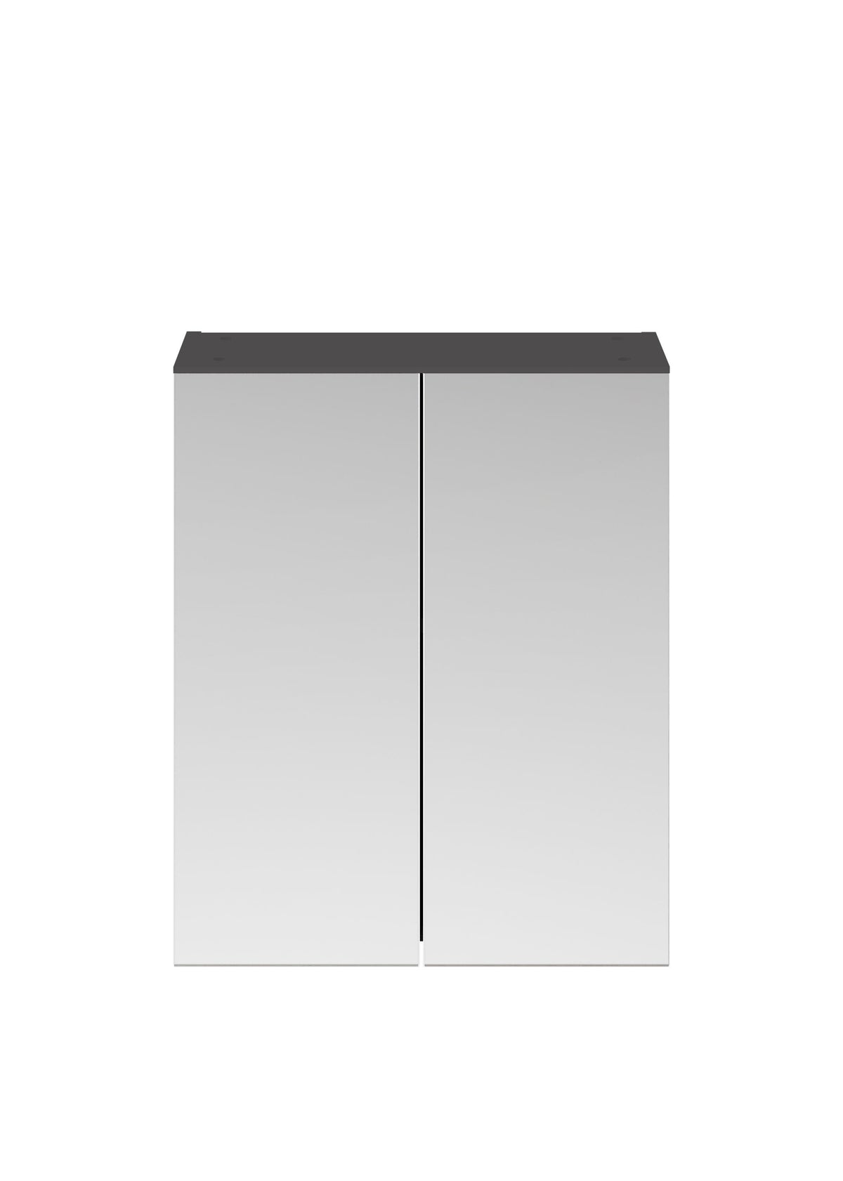 Nuie Athena 600mm 2 Door Wall Hung Mirror Cabinet (50/50) – Gloss Grey