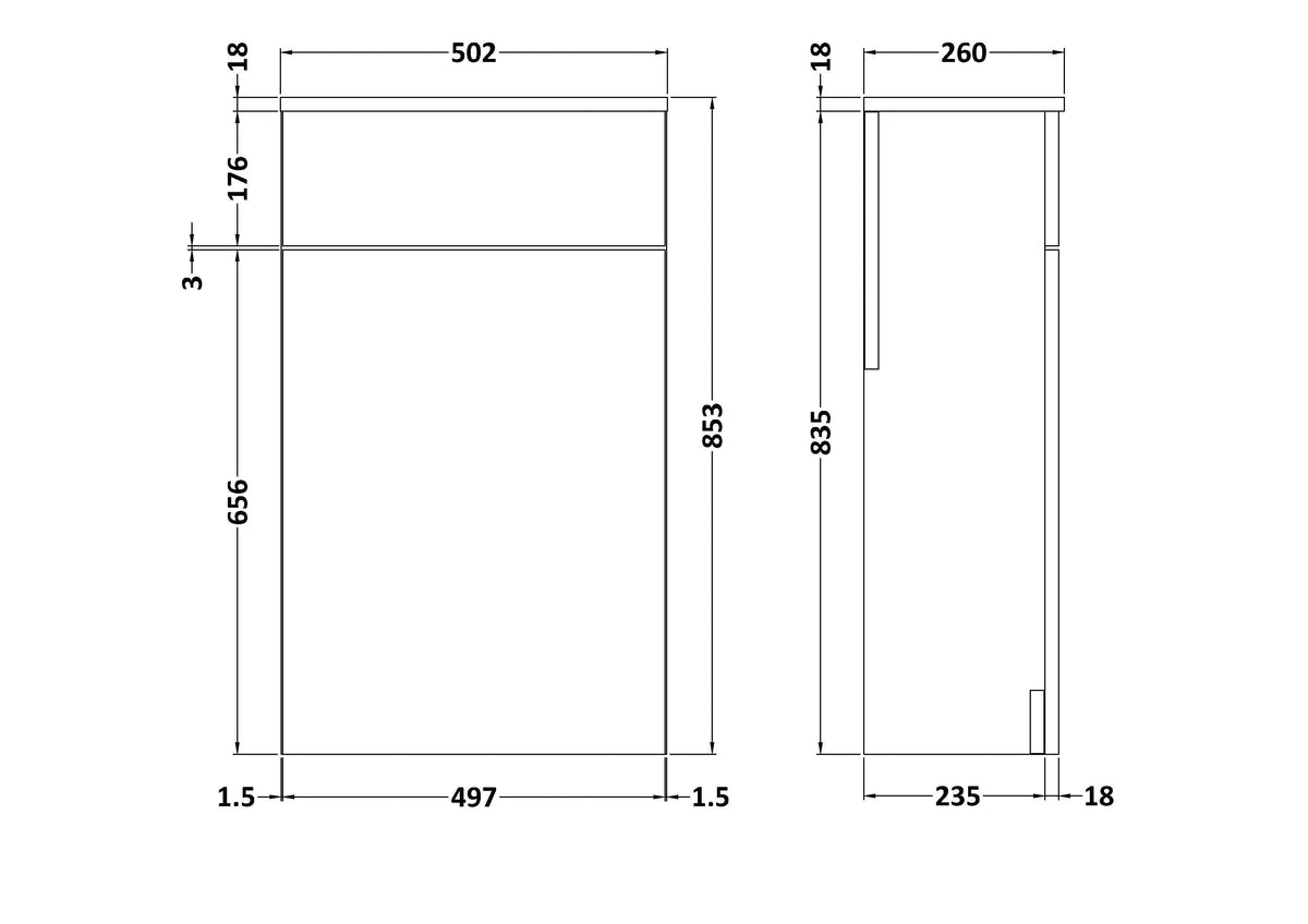 Nuie Athena 500mm Floor Standing WC Unit, photo 6