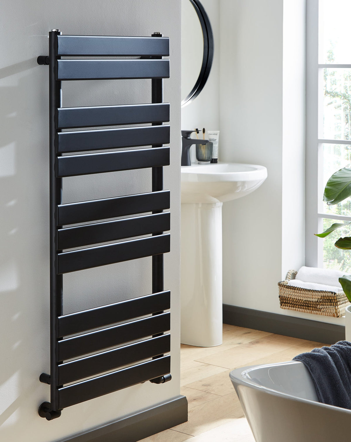 Kartell K-VIT Memphis matt black towel rail, 1200 x 500mm