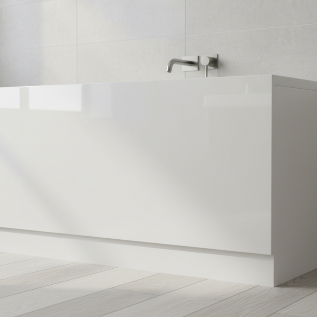Kartell K-VIT 1700mm 2 Piece Mouldwood Front Bath Panel - White Gloss (FUR680IM)