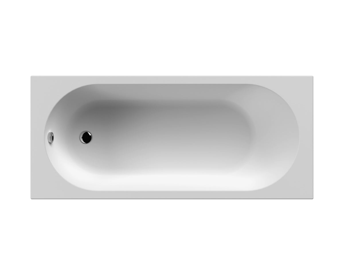 Nuie Otley 1675mm (5' 6") Round Straight Single Ended Bath With Legs – White, photo 2