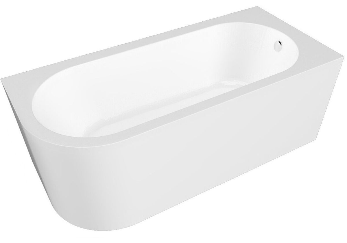 Nuie 1600mm Crescent Curved Corner Bath With Legs – White, photo 2