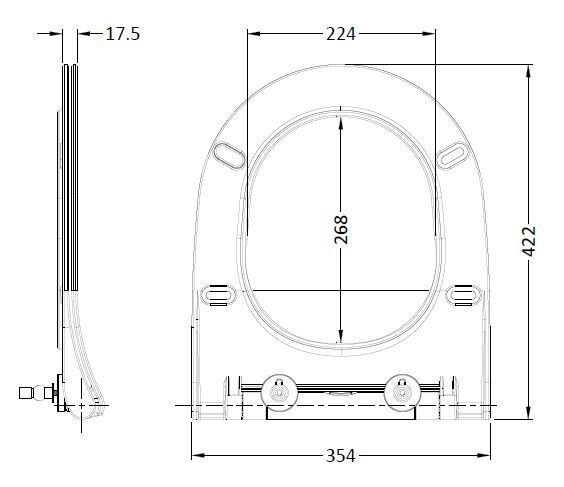 Nuie Round Soft Close Toilet Seat With Top Fix Hinge (Compatible Freya) – White, photo 2